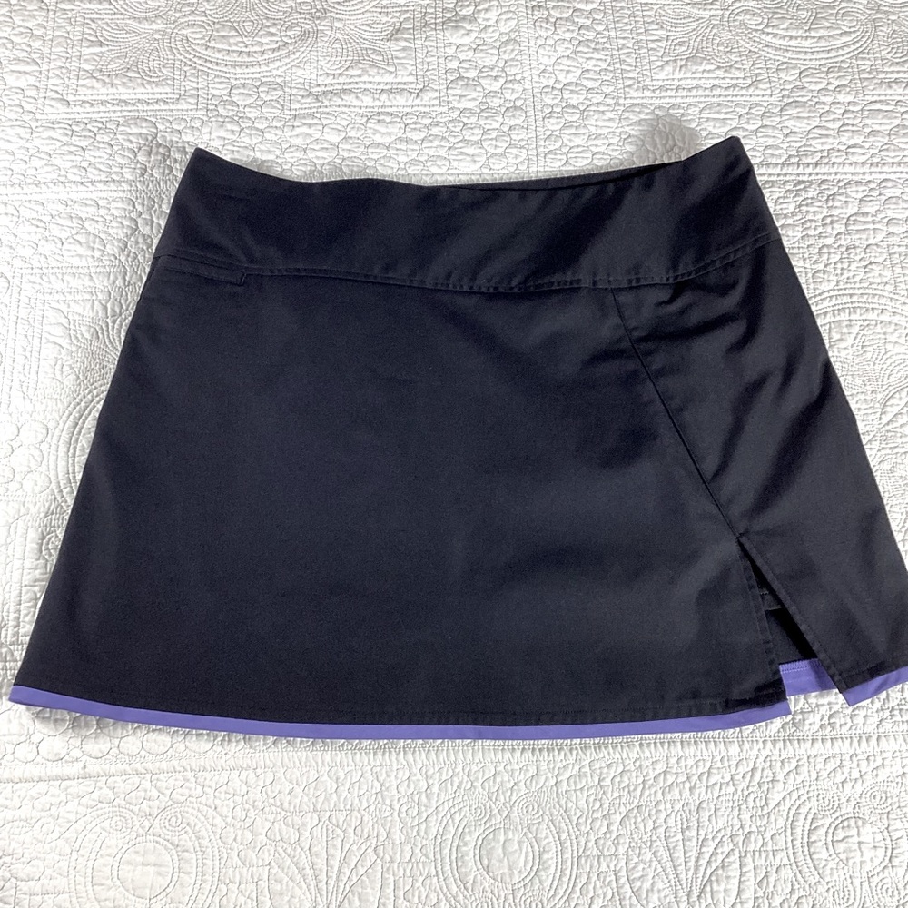 Adidas‎ Stretch Tennis Skirt Skort Size 14 Black & Lavender.